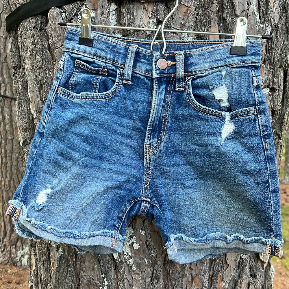 Old Navy Denim Shorts Raw Edge Cuff 14 SLIM